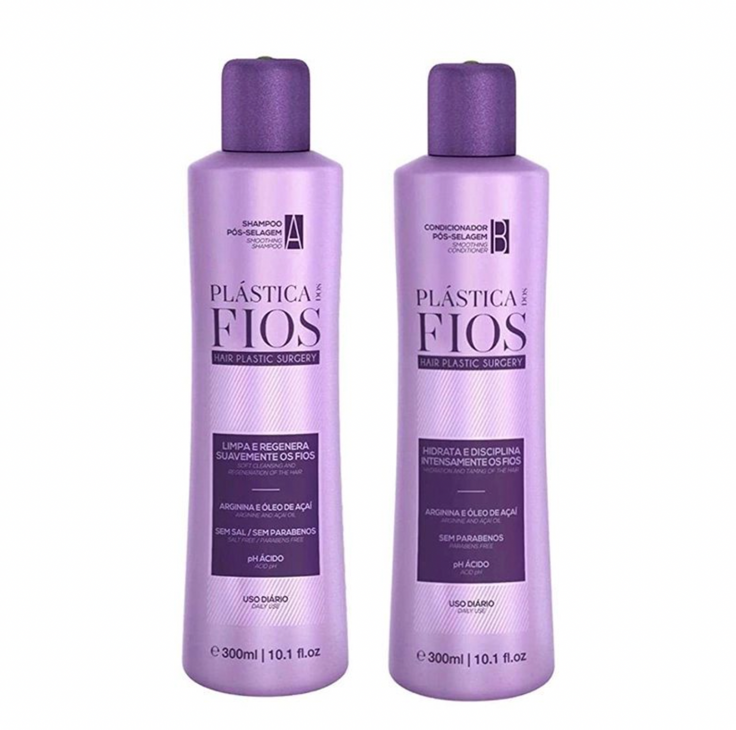 Kit Shampoo y Acondicionador 300ml - Plástica dos fios