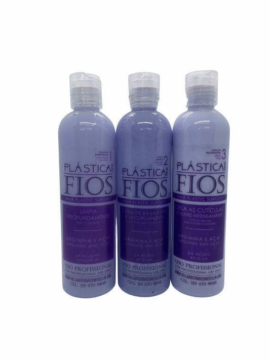 Kit 3 pasos, Plastica dos fios 250 ML
